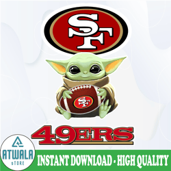 baby yoda with san francisco 49ers nfl png,  baby yoda nfl png, nfl png, sublimation ready, png files for sublimation