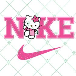 kawaii kitty x nike svg, logo brand svg, nike svg instant download