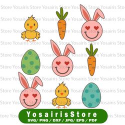 Spring Clipart, Easter Clipart, Bunny SVG, PNG, Spring Graphics, Rabbit Clipart, Easter Eggs SVG, Easter Party, Easter