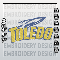 toledo rockets embroidery files, ncaa logo embroidery designs, ncaa rockets, machine embroidery designs