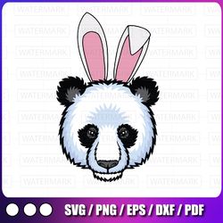 funny easter bunny svg, panda bear svg, cute rabbit svg, kawaii easter pandas, cute easter panda bears svg, kawaii easte