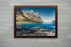 landscape art - mountains and lake