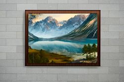 landscape art - mountains and lake