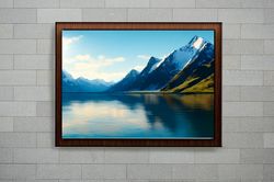 landscape art - mountains and lake