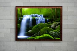 landscape art - waterfall in forest