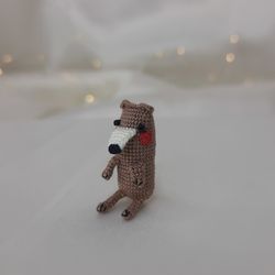 bear fedya micro amigurumi | small scandinavian-style toy | teddy bear souvenir