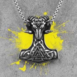 thor hammer necklace mjolnir pendant norse mythology stainless steel viking necklace norse necklace pendant norse gods