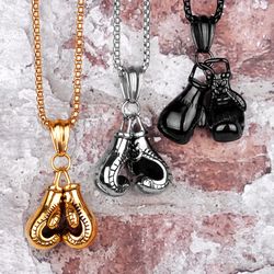 boxing gloves necklace boxing glove pendant fitness jewelry men's necklace woman necklace pair of boxing gloves gift