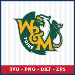 William and Mary Tribe Svg, William and Mary Tribe Logo Svg, NCAA Svg, Sport Svg, Png Dxf Eps File