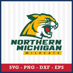 northern michigan wildcats svg, northern michigan wildcats logo svg, ncaa svg, sport svg, png dxf eps file