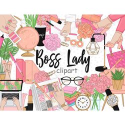 boss lady clip art | girl boss illustration bundle