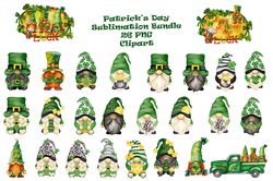 26 files of st patrick gnomes png patrick characters sublimation graphic design bundle