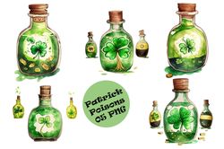 05 files of patricks day bottles watercolor lucky day sublimation design bundle