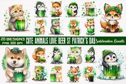 20 files for cute animals love beer png happy patricks day sublimation