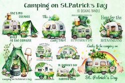 10 files of camping on st patricks day png patrick holiday sublimation bundle