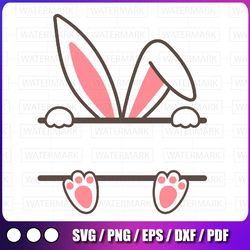 personalized name bunny svg, easter svg, bunny split svg, cute bunny svg, bunny face svg, cricut, silhouette cut file