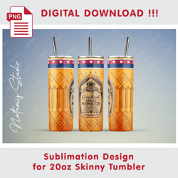 crown royal template - seamless sublimation pattern - 20oz skinny tumbler - full tumbler wrap