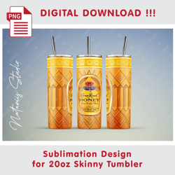 crown royal template - seamless sublimation pattern - 20oz skinny tumbler - full tumbler wrap