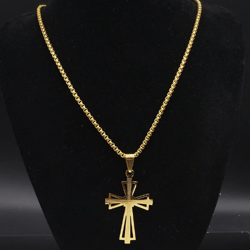 templar cross necklace - stainless steel knights templar cross pendant necklace - crusader cross - templar jewelry
