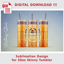 crown royal template - seamless sublimation pattern - 20oz skinny tumbler - full tumbler wrap