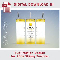 ciroc pineapple template - seamless sublimation pattern - 20oz skinny tumbler - full tumbler wrap