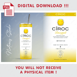 ciroc pineapple template - seamless sublimation pattern - 20oz skinny tumbler - full tumbler wrap