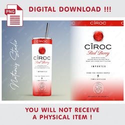 ciroc red berry template - seamless sublimation pattern - 20oz skinny tumbler - full tumbler wrap