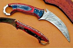 custom handmade karmbit, karambit knive, karambit knife, full tang hand forged karambit damascus steel karambit knife,