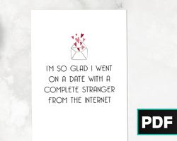 internet stranger digital printable greeting card | online dating, couples, anniversary, valentine's day