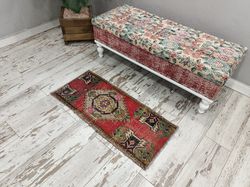 oushak rug, low pile rug, eco friendly, lodge rugs, handmade rug, vintage turkish rug, mats for pet, 1.5x3.3 ft vt 4483