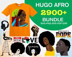 2900 afro svg bundle - svg, png, dxf, eps, pdf files for print and cricut