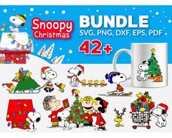 42 christmas svg bundle - svg, png, dxf, eps, pdf files for print and cricut