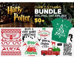 50 christmas svg bundle - svg, png, dxf, eps, pdf files for print and cricut