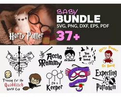 21 harry potter baby svg bundle - svg, png, dxf, eps, pdf files for print and cricut