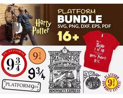 16 harry potter platform svg bundle - svg, png, dxf, eps, pdf files for print and cricut