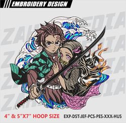 anime inspired , machine embroidery design, files, instant download