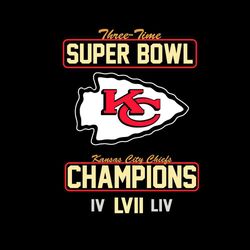 kansas city chiefs super bowl lvii champions 3 time super bowl svg