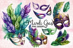 mardi gras mask sublimation clipart fat tuesday png sublimation digital design bundle