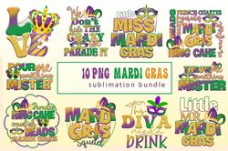 10 files of mardi gras quotes png flower de luce sublimation designs bundle