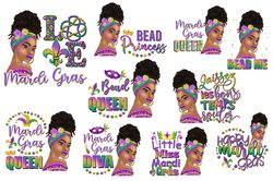 10 png of mardi gras queen black woman png black girl sublimation bundle