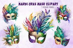 05 files of mardi gras mask clipart carnival sublimation graphic design bundle