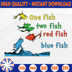 one fish two fish, blue fish red fish, dr seuss svg, dr seuss birthday, dr seuss quote,silhouette svg, cricut svg files