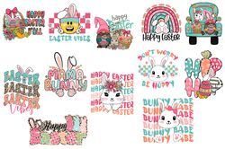 12 files of happy easter day quotes png retro easter vibes sublimation graphic design