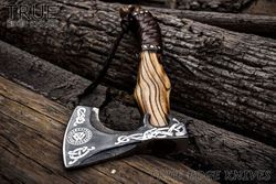 handmade axe, hand forged axe, collector axe, damascus axe, camping axe, gift for him, bushcraft axe, viking axe