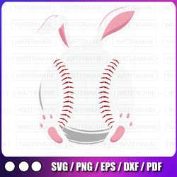 bunny ears baseball svg , cut file sublimation, png, bunny ball, easter bunny png,