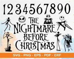 300 nightmare before christmas svg bundle - svg, png, dxf, eps, pdf files for print and cricut