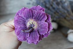 goth jewelry creepy flower brooch purple toothy flower