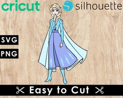 frozen elsa svg files, frozen elsa png files, vector png images, svg cut file for cricut, clipart bundle