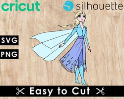 Frozen Elsa Svg Files, Frozen Elsa Png Files, Vector Png Images, SVG Cut File for Cricut, Clipart Bundle