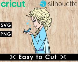 frozen elsa svg files, frozen elsa png files, vector png images, svg cut file for cricut, clipart bundle